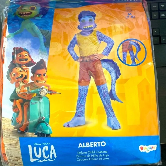 NWT [Disney] Luca Alberto Halloween Costume Full Deluxe Child Kids Sz M (7-8)